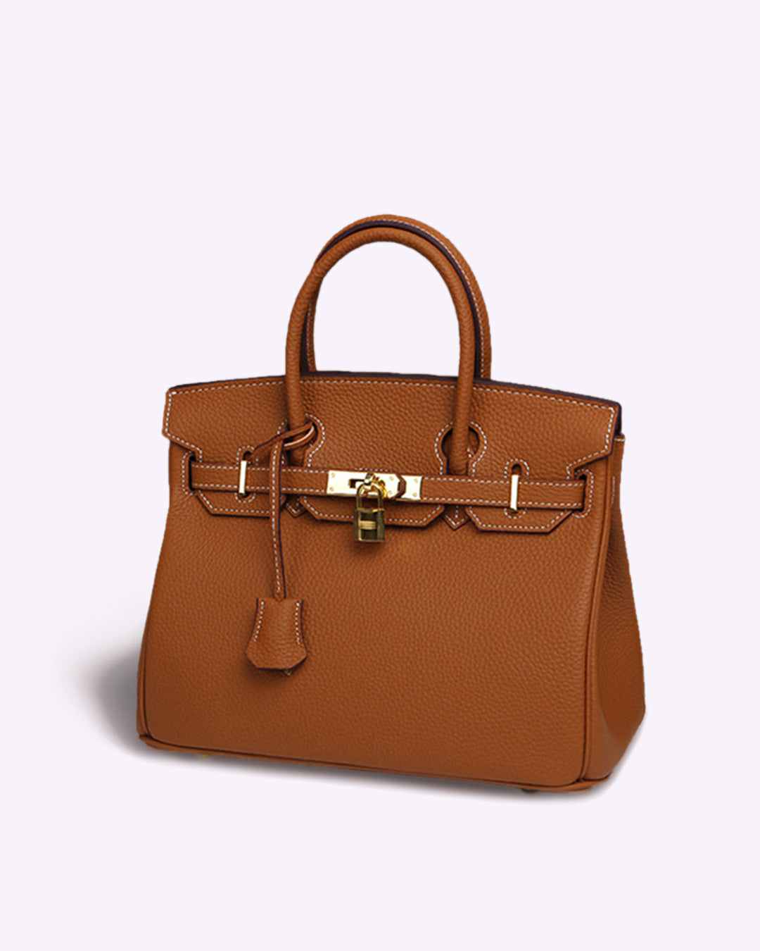 Women's vintage structured handbag with decorative lock detail, polished silhouette for work and leisure