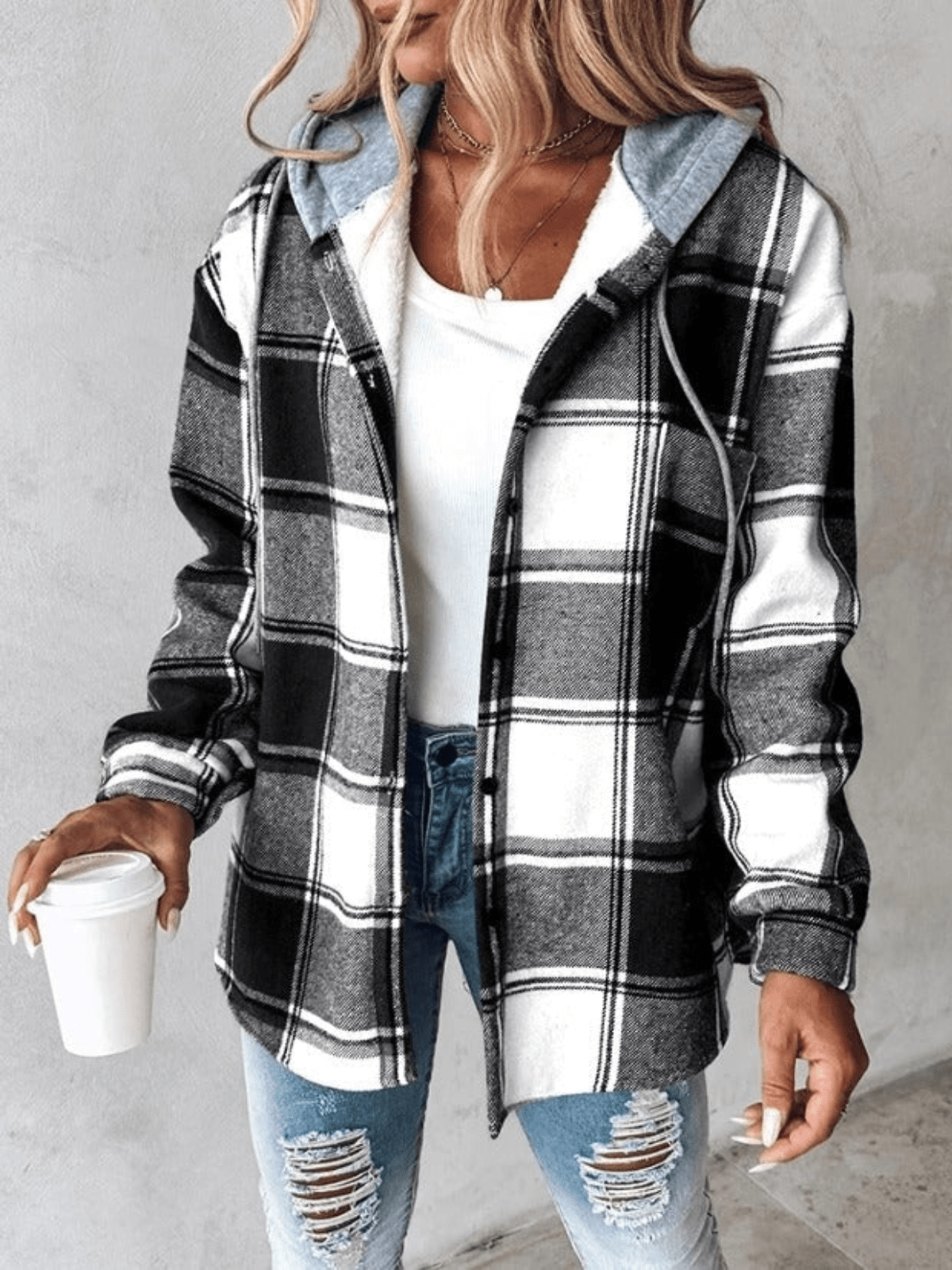 Women's plaid shirt Sarah modern feminine fit soft fabric versatile everyday casual wear