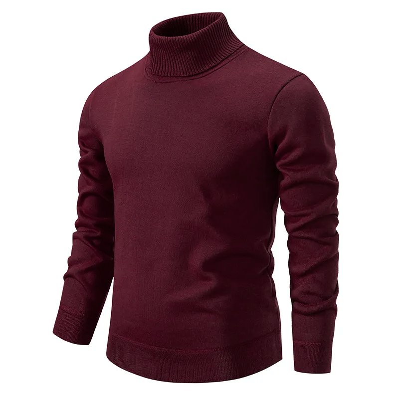 Men's classic fit turtleneck sweater structured silhouette versatile casual formal layering style