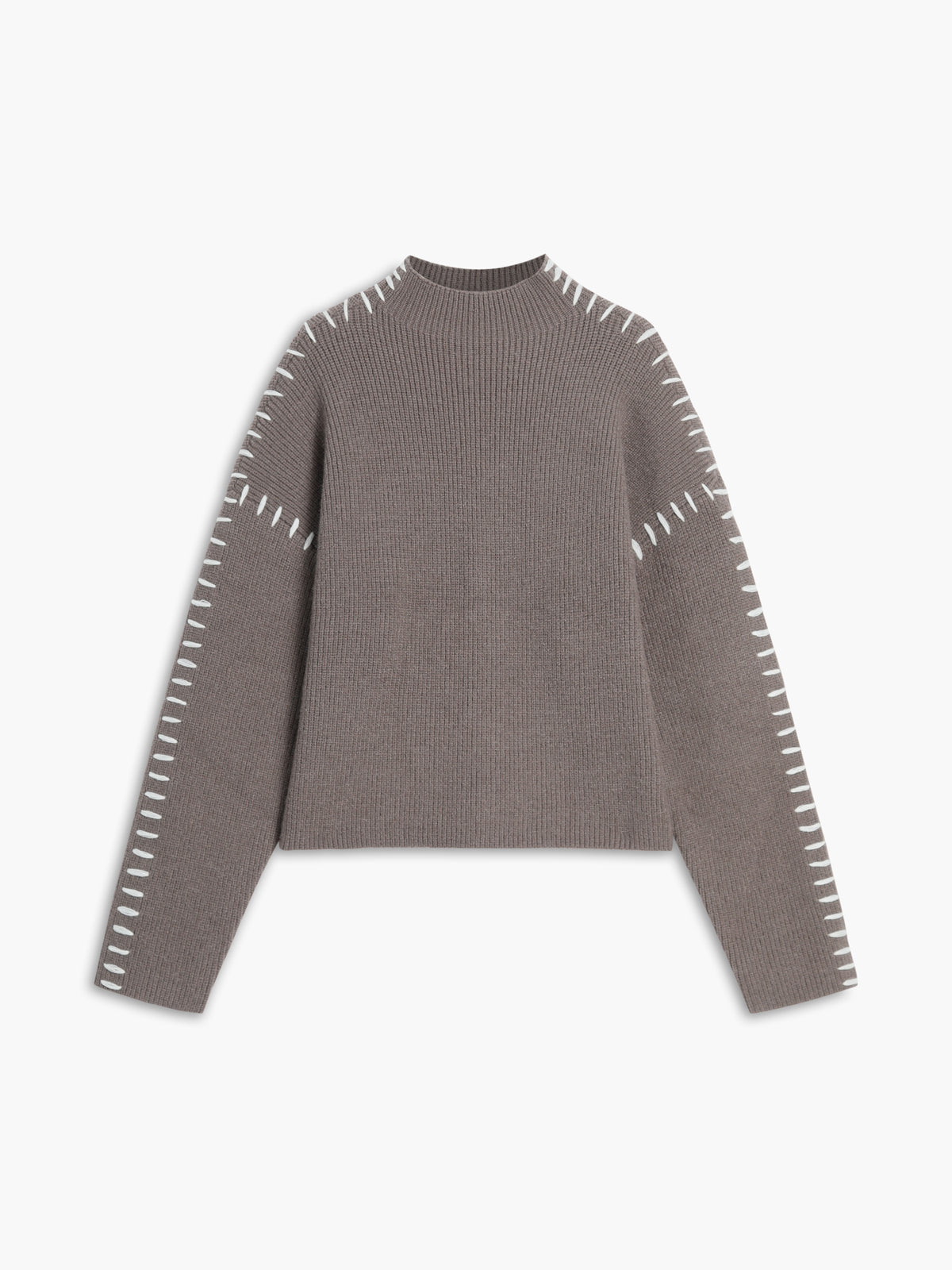 Oversized mock neck sweater relaxed fit cozy knit polyester-acrylic blend everyday casual warmth