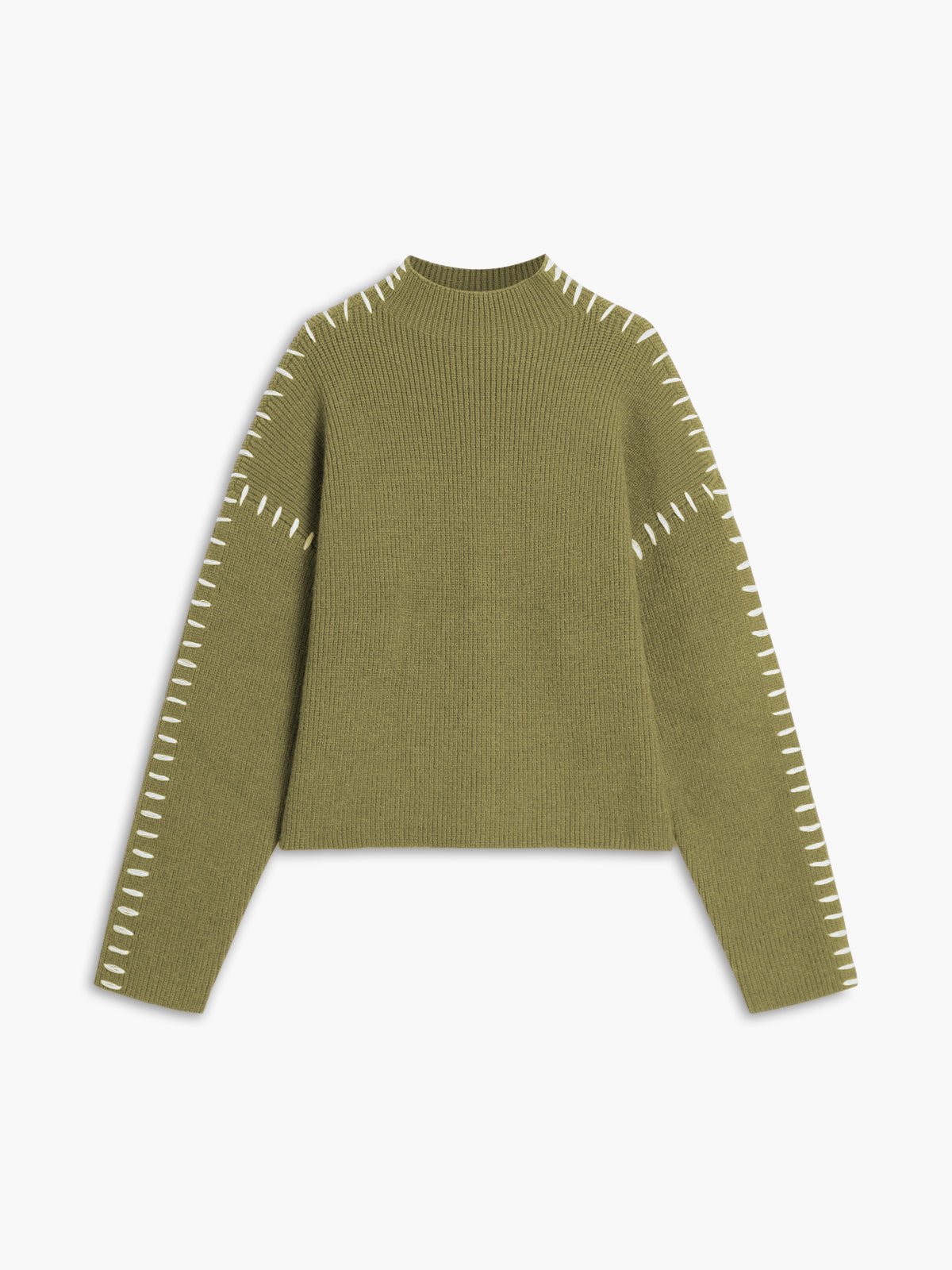 Oversized mock neck sweater relaxed fit cozy knit polyester-acrylic blend for women