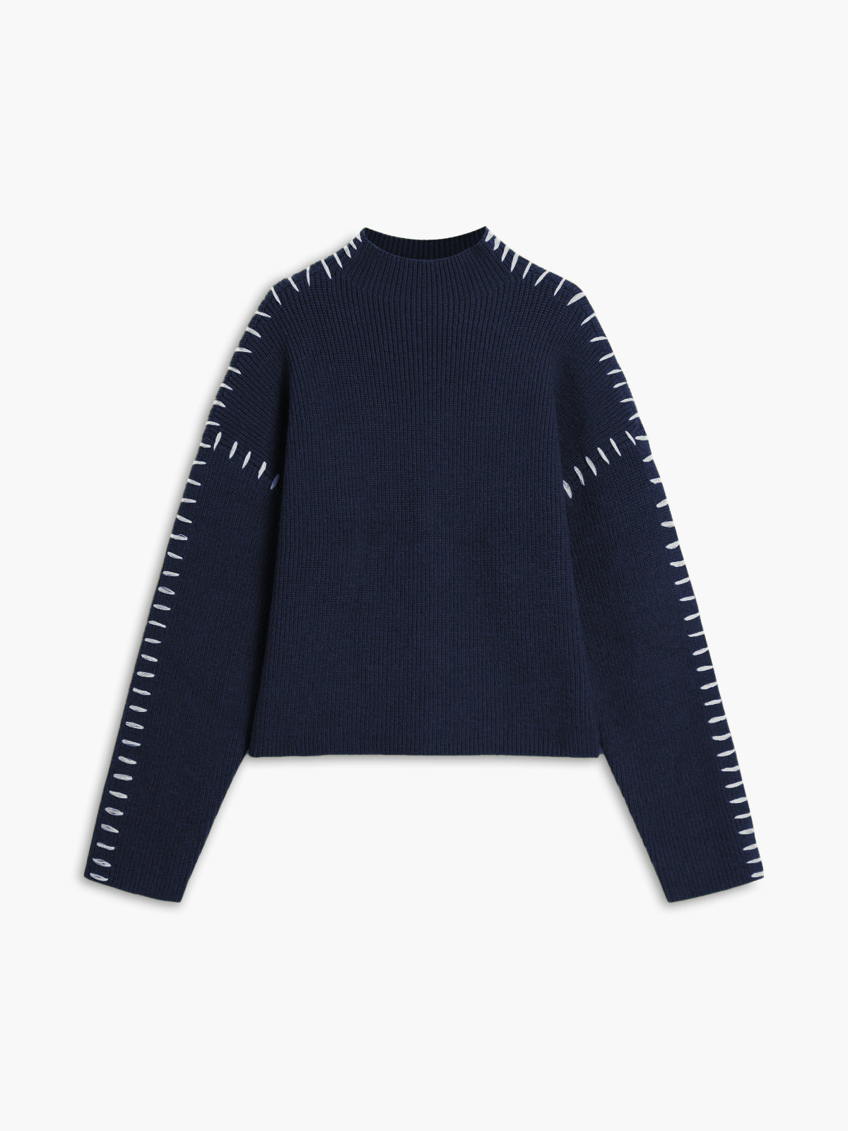 Oversized mock neck sweater women relaxed fit cozy knit polyester-acrylic blend casual everyday warmth