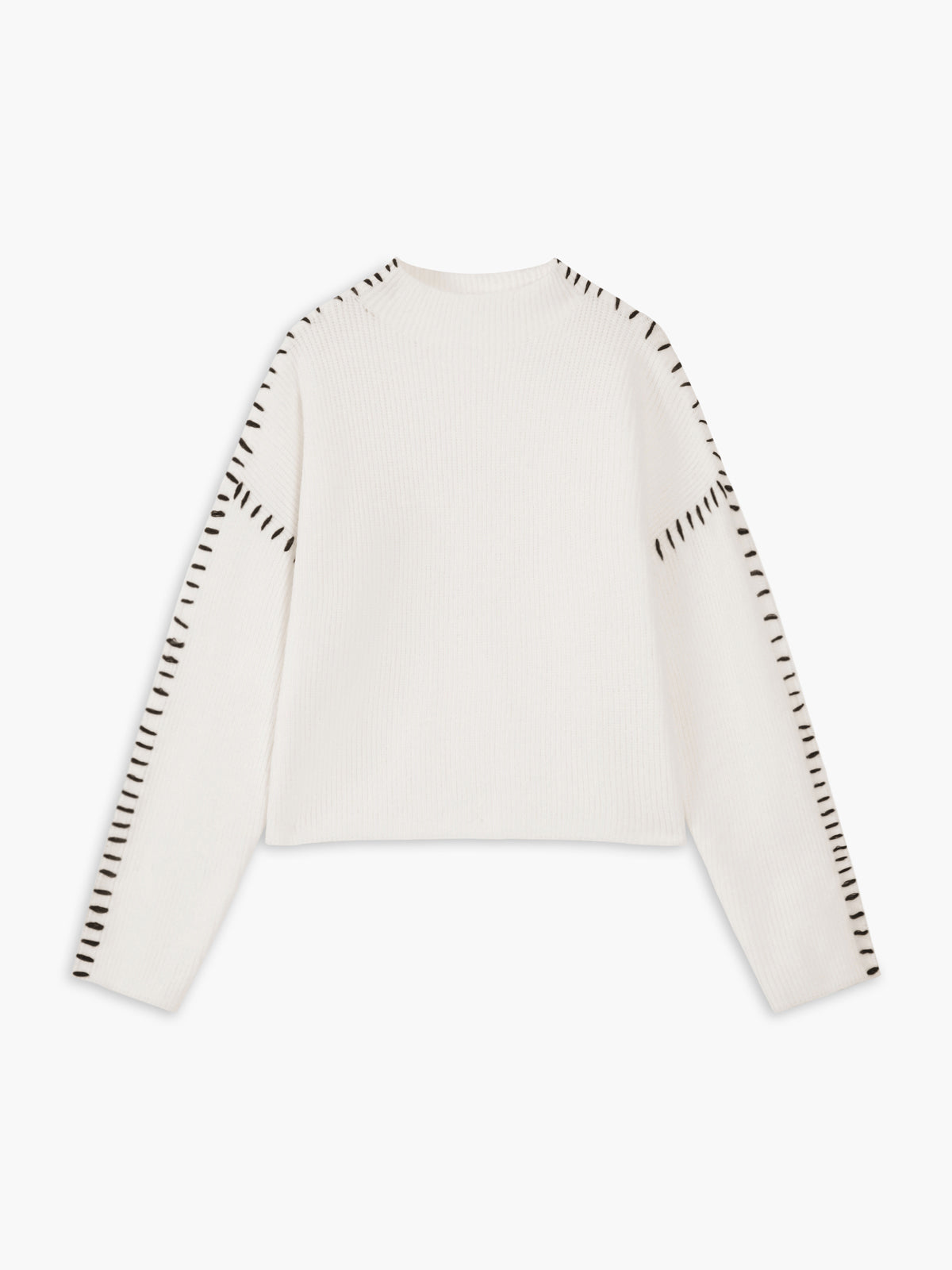 Oversized mock neck sweater relaxed fit cozy knit polyester-acrylic blend everyday casual warmth