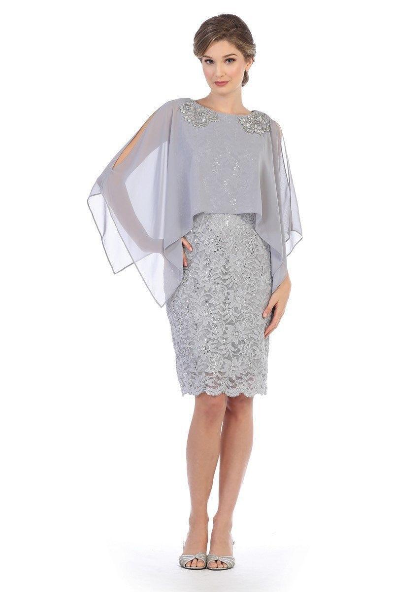 Short Mother of the Bride Cape Dress Sale - Urbann-Vibe