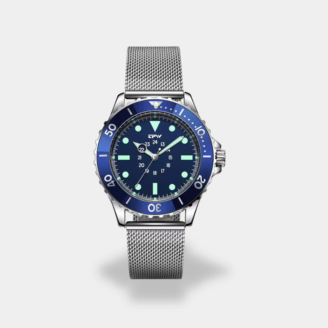 Men's sport watch stainless steel case NATO fabric strap luminous dial water resistant timepiece
