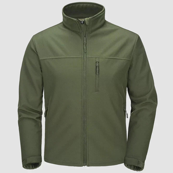 Men's slim-fit winter puffer jacket with full-zip closure, multiple pockets, lightweight insulation