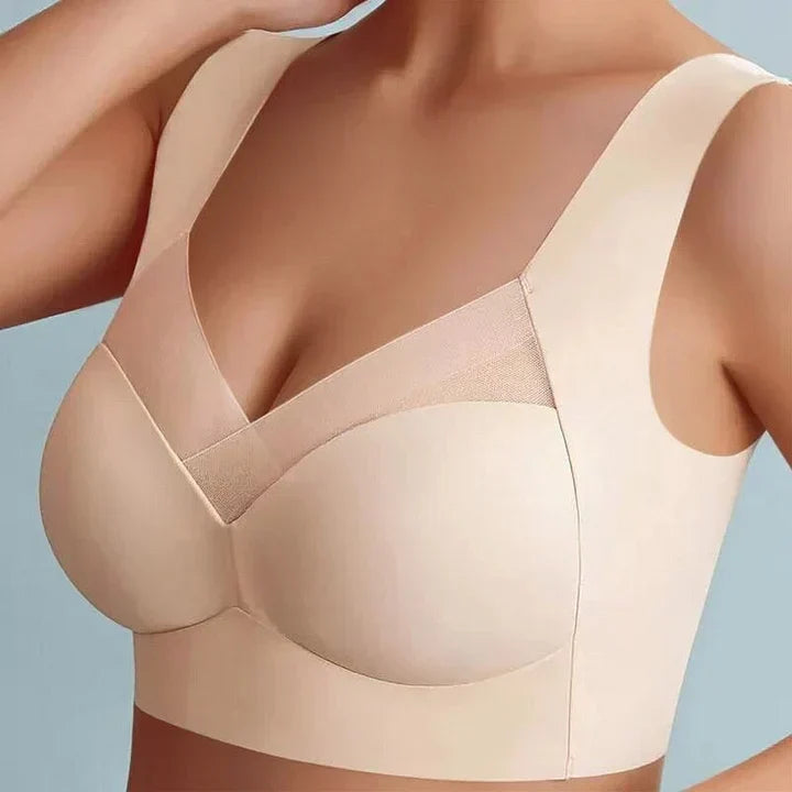 Women's soft blue everyday bra with all-day comfort support and durable easy-care construction