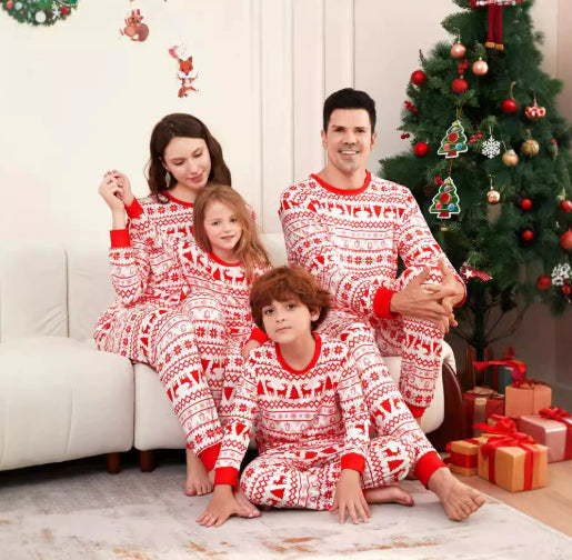 Red green Christmas family matching pajama set cozy holiday sleepwear for couples and in-laws
