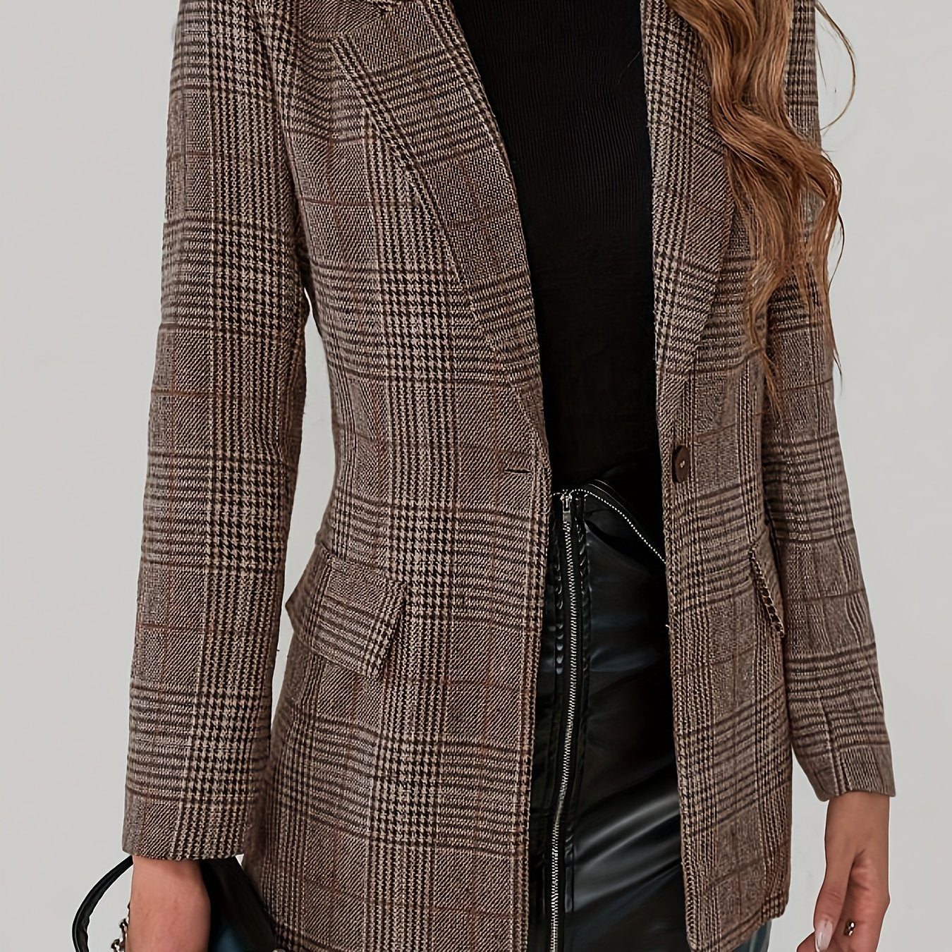 Plaid lapel jacket for men lightweight layering silhouette timeless all-season outdoor style