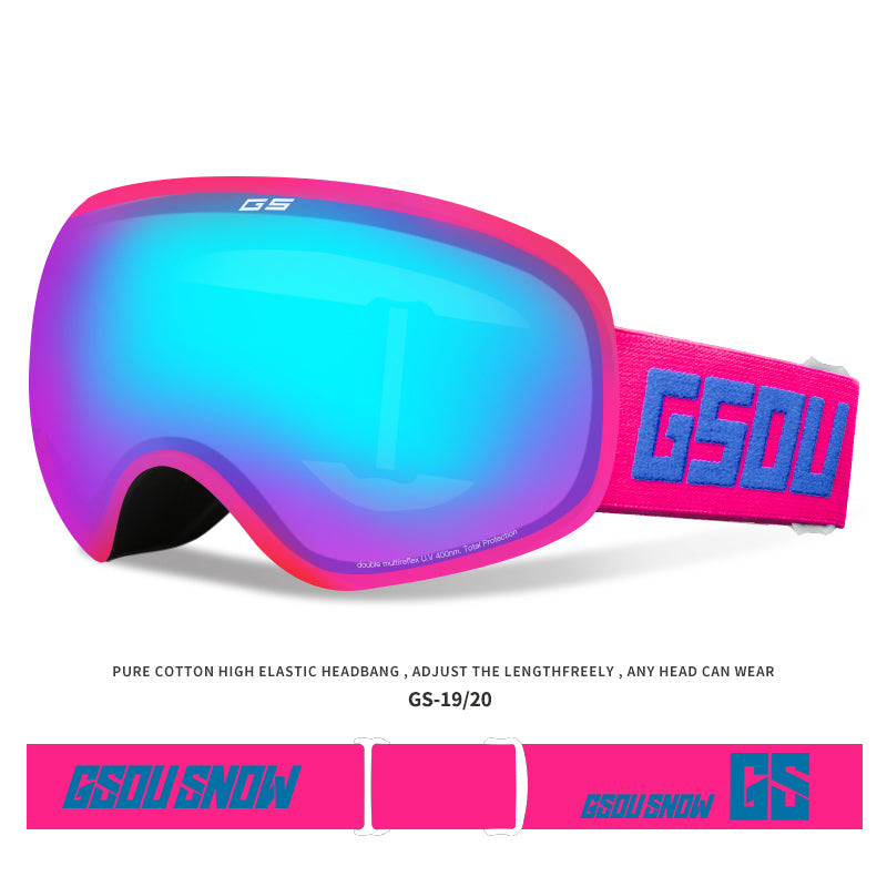 Gsou Snow Kid's Ski Goggles For Snowboard Snowmobile Skate Anti Fog Uv Protection Otg Over Glasses - Urbann-Vibe