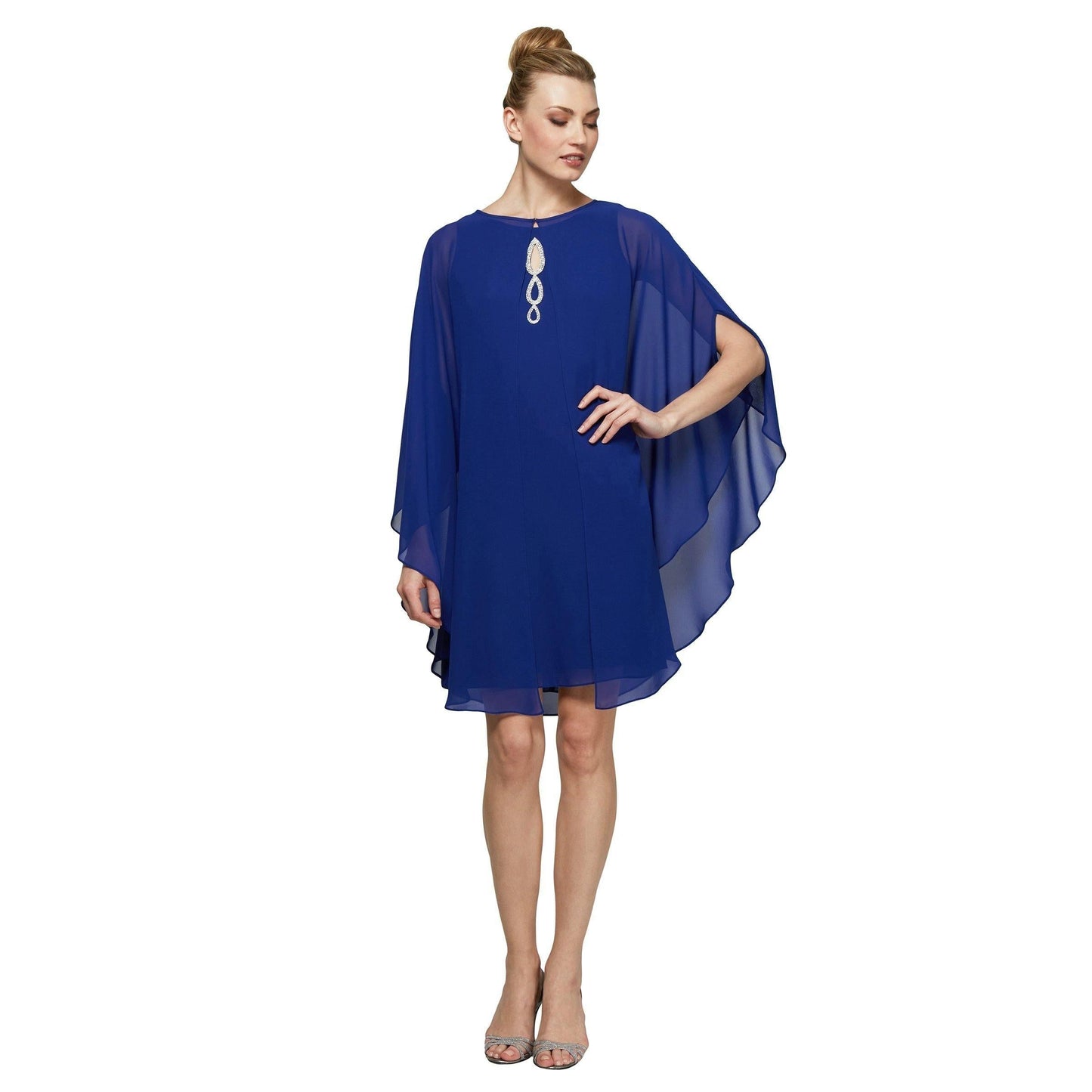 SL Fashions 112806 Short Sleeveless Chiffon Dress Sale - Urbann-Vibe