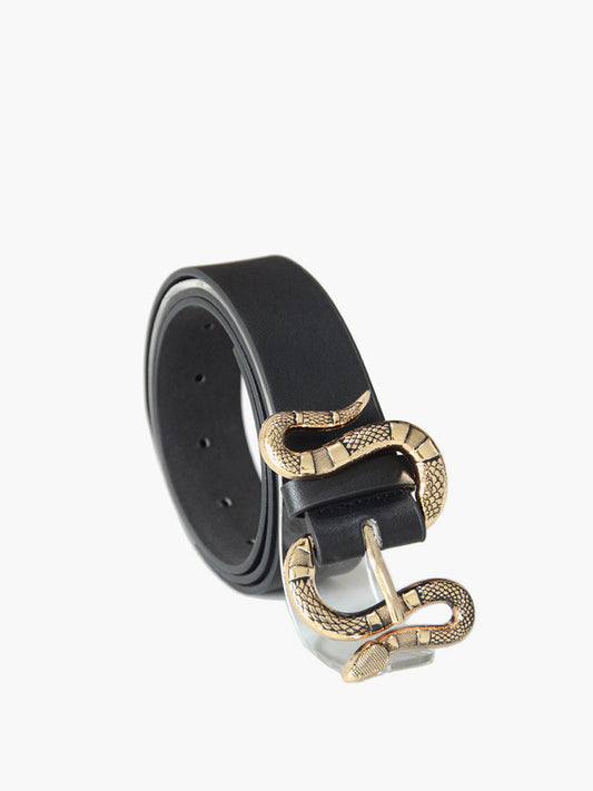 Snake Buckle Leather Belt - Urbann-Vibe