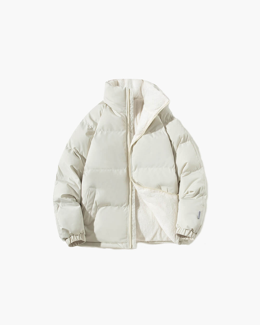 Women's relaxed-fit insulated puffer jacket with hooded design for cozy winter warmth