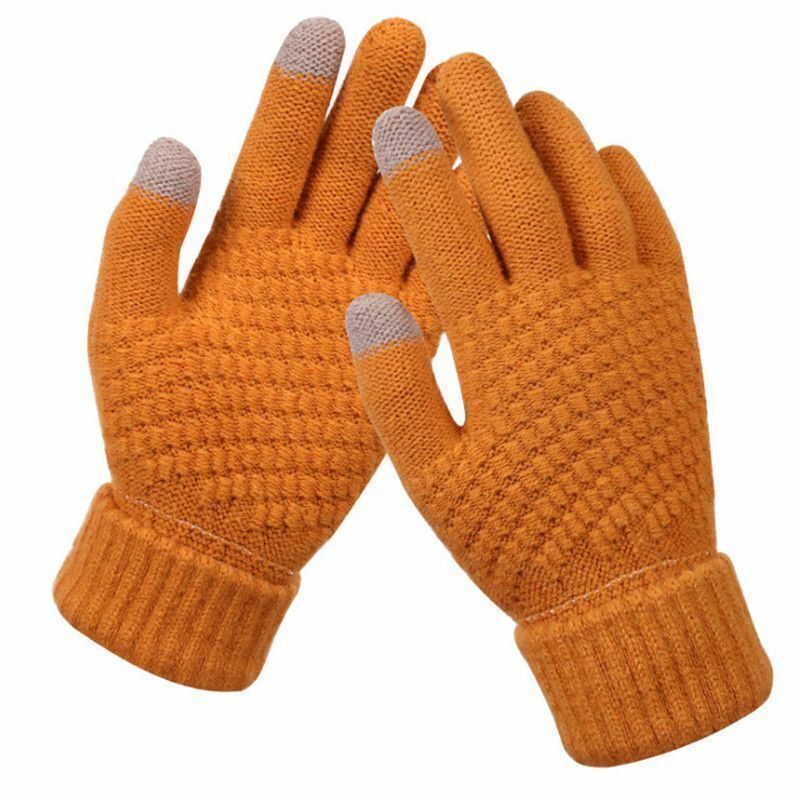 Sophie elegant gray stretch-knit gloves with touchscreen-compatible fingertips, one size fits most
