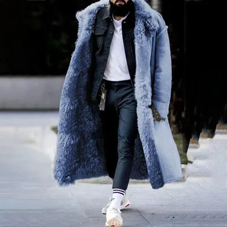 Men's black premium winter coat slim silhouette sustainable outerwear formal casual versatile