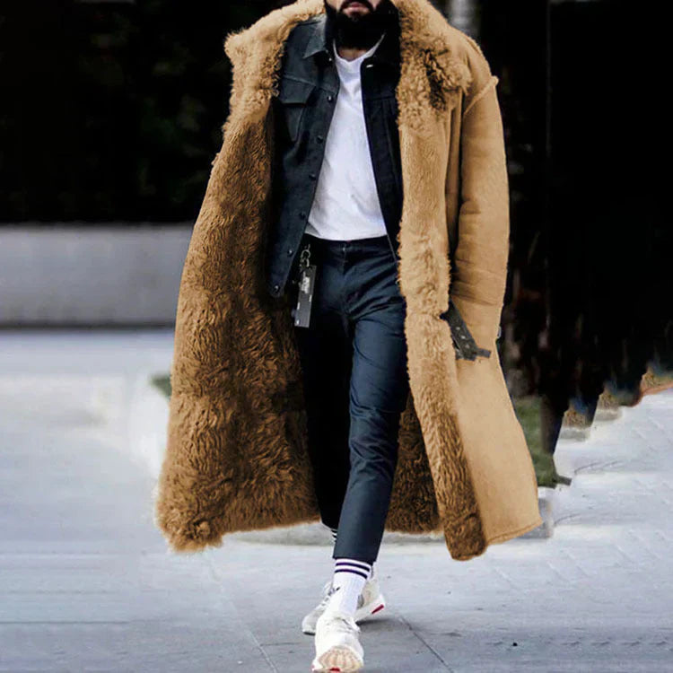 Men's black premium winter coat slim formal-to-casual sustainable outerwear refined silhouette