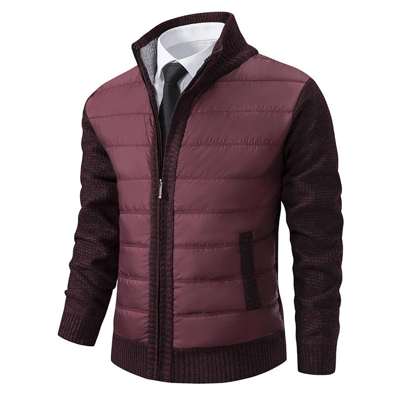 Men's light quilted jacket lightweight spring outerwear slim fit with diamond stitch pattern