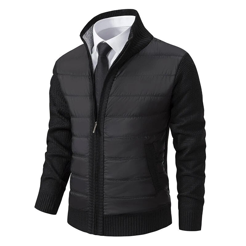 Men's light quilted jacket lightweight spring outerwear slim fit with diamond stitch pattern