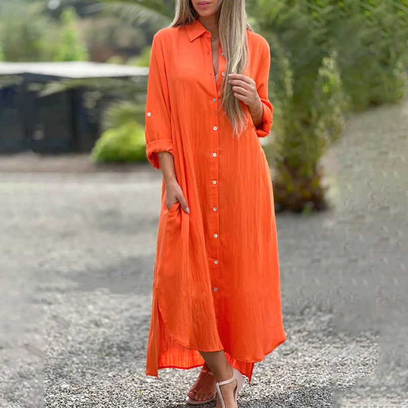 Brielle | Women's Casual Button-Down Maxi Shirt Dress