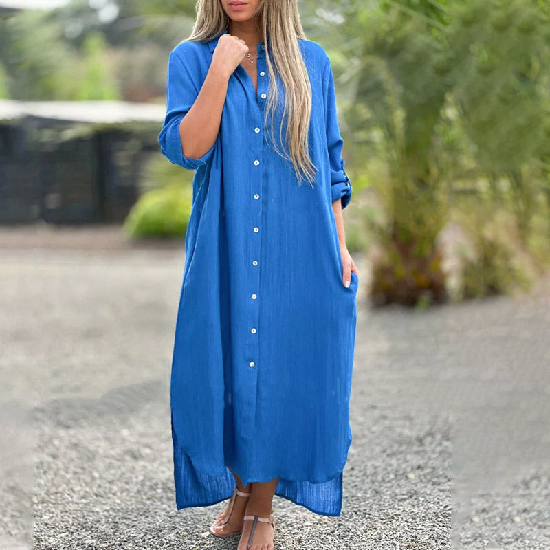 Brielle | Women's Casual Button-Down Maxi Shirt Dress