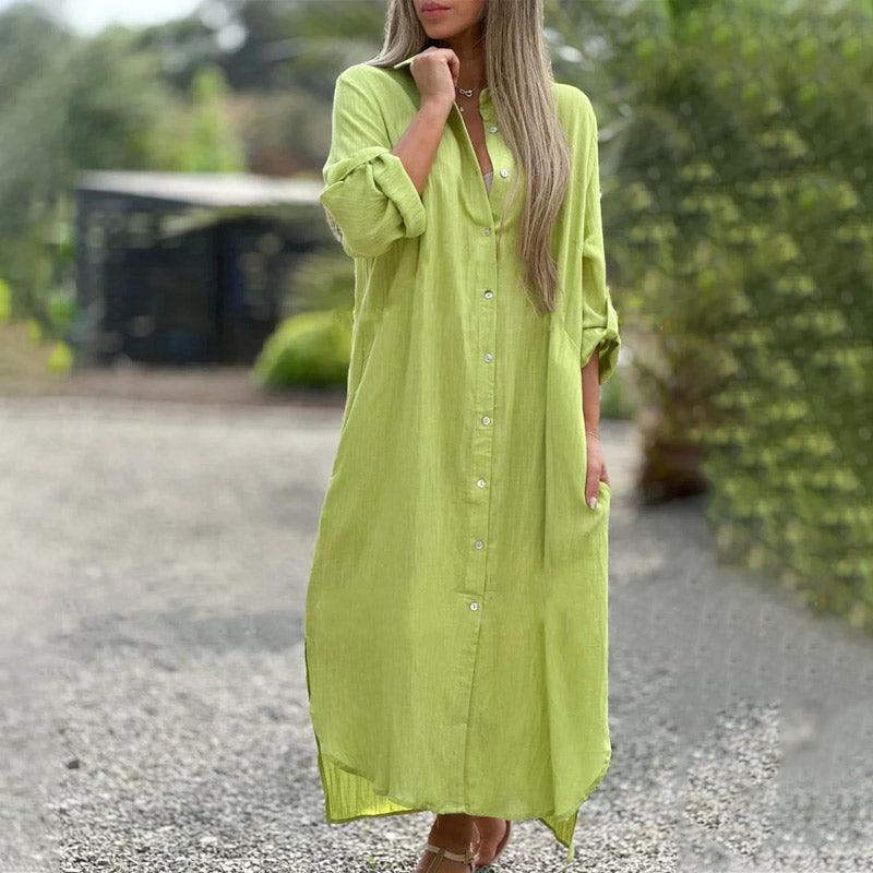 Brielle | Women's Casual Button-Down Maxi Shirt Dress