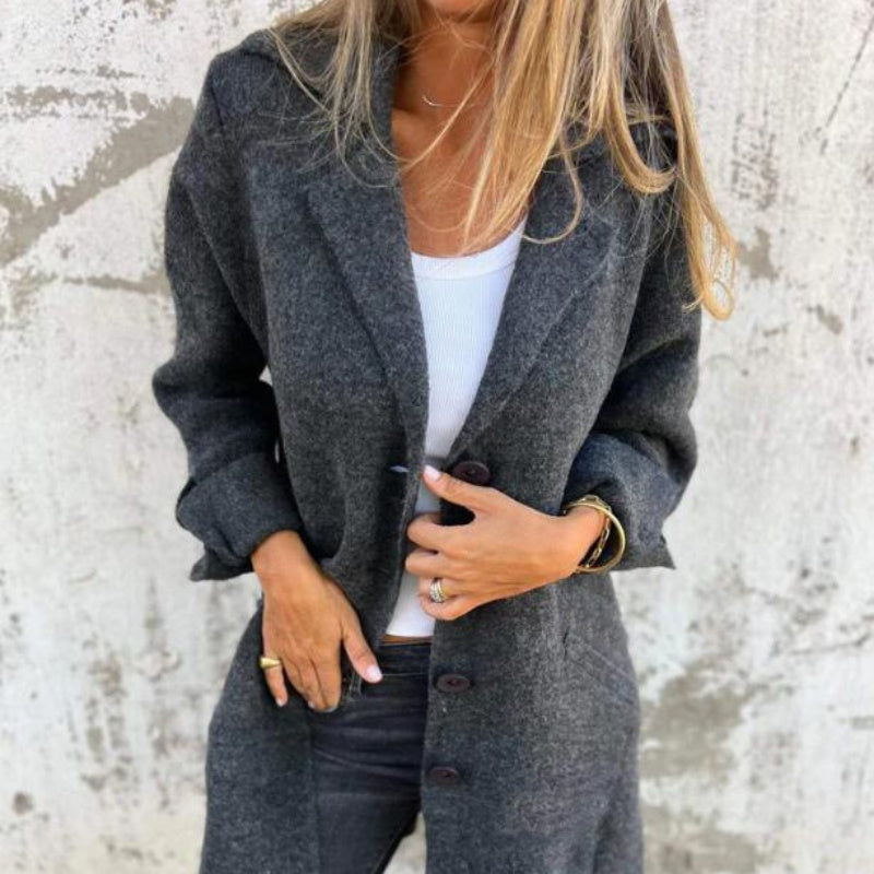 Women's cozy fleece-lined lightweight jacket in classic style, soft warm everyday layer for chilly days