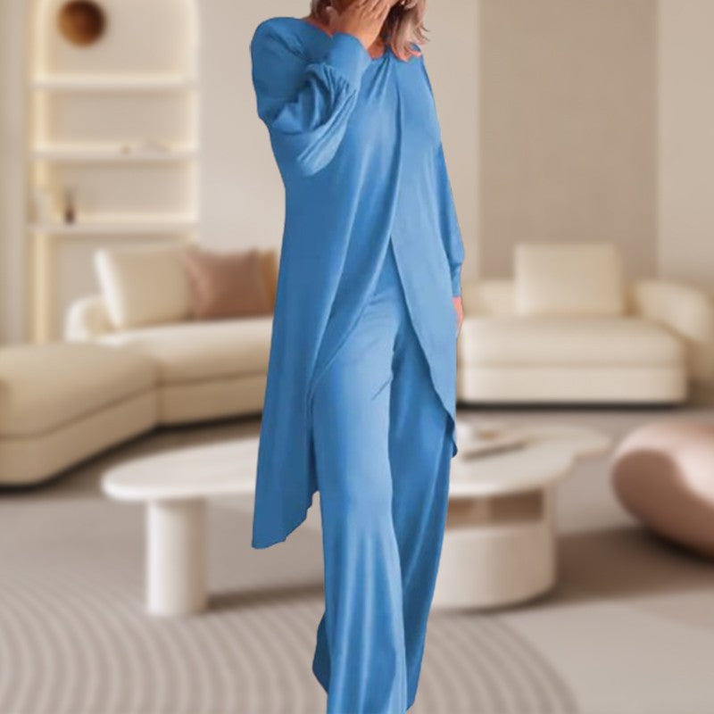 Haven | Women's Two Piece Set Long Sleeve Tunic Top Wide Leg Pants
