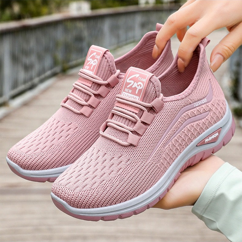 Women's slip-on sneaker with elastic collar, breathable no-lace design for all-day comfort