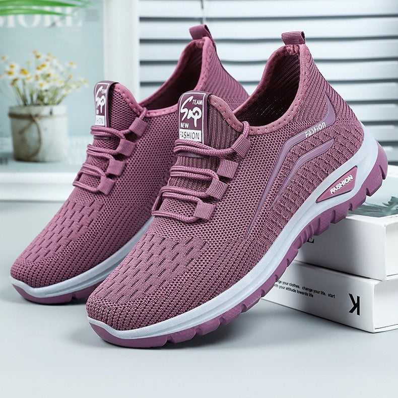 Women's slip-on sneaker no-lace elastic collar breathable mesh casual comfort shoe for busy days