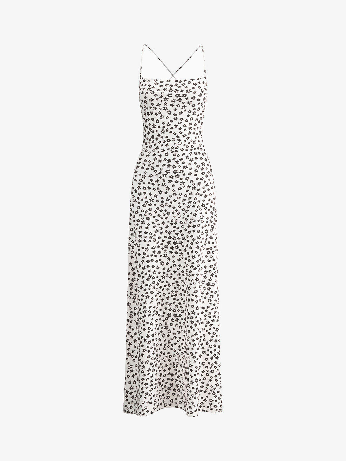 Floral print strappy backless maxi sundress crisscross spaghetti straps flowy beach summer women