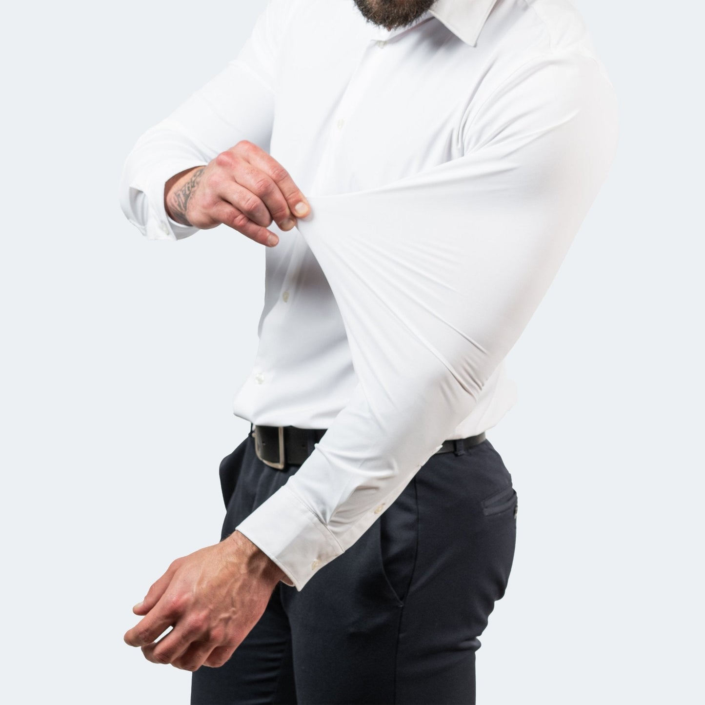 Alexander wrinkle-free stretch dress shirt, crisp no-iron odor-neutral fabric for busy professionals