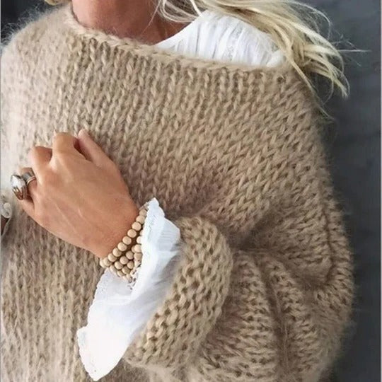 Urbann-Vibe relaxed crew neck knitted sweater cozy layering everyday casual warmth