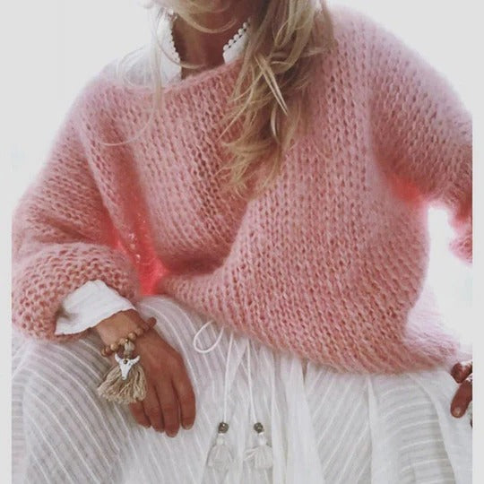 Urbann-Vibe relaxed crew neck knitted sweater cozy layering everyday casual warmth