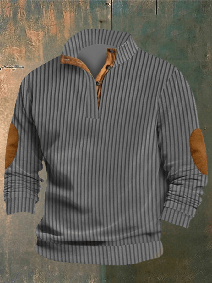 Women's gray ripped pullover sweatshirt with retro-inspired design and relaxed everyday fit