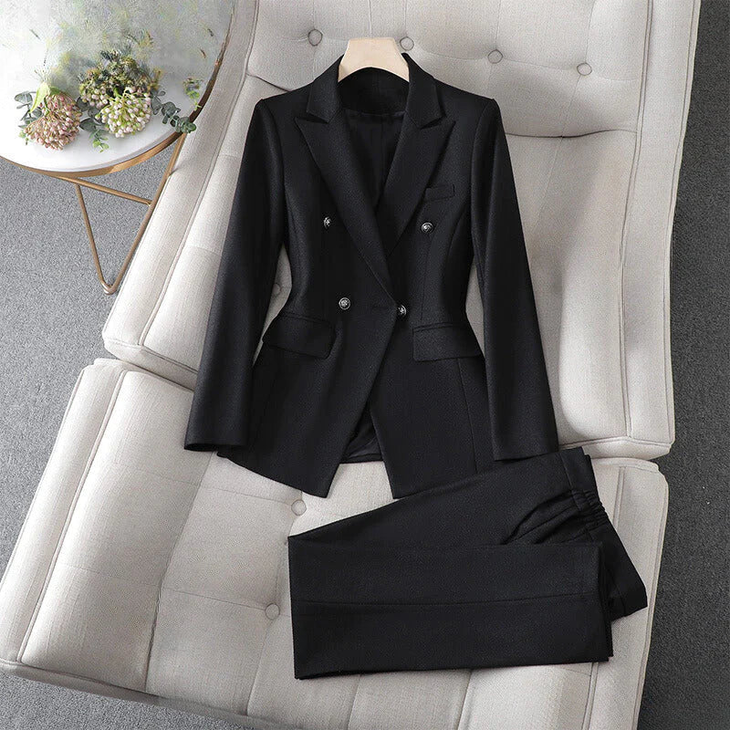 Amir classic fitted black blazer set tailored silhouette professional office-to-occasion wear