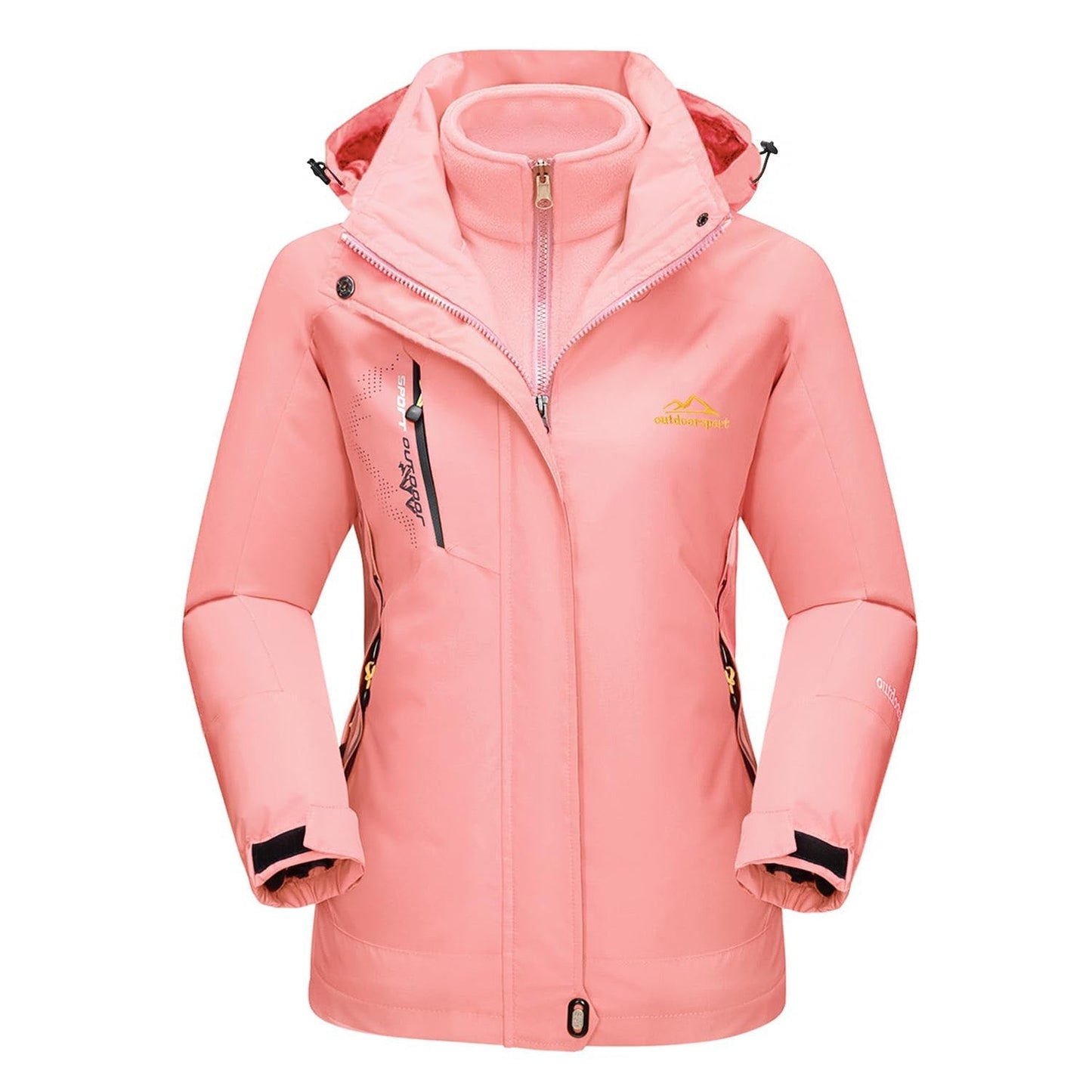 Women's navy blue 3-in-1 ski coat waterproof windproof with detachable fleece liner winter jacket