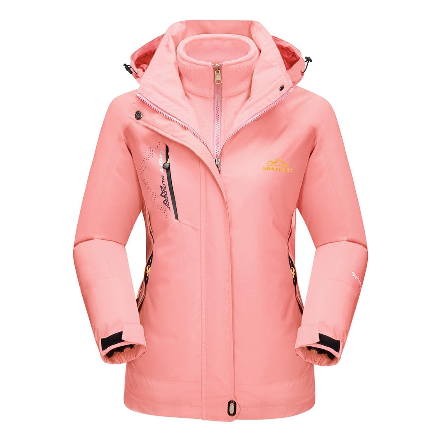 Women's navy blue 3-in-1 ski coat waterproof windproof with detachable fleece liner winter jacket