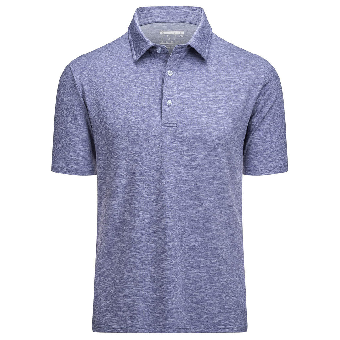 Men's golf polo shirt quick-dry breathable 3-button placket solid lightweight stretch performance top