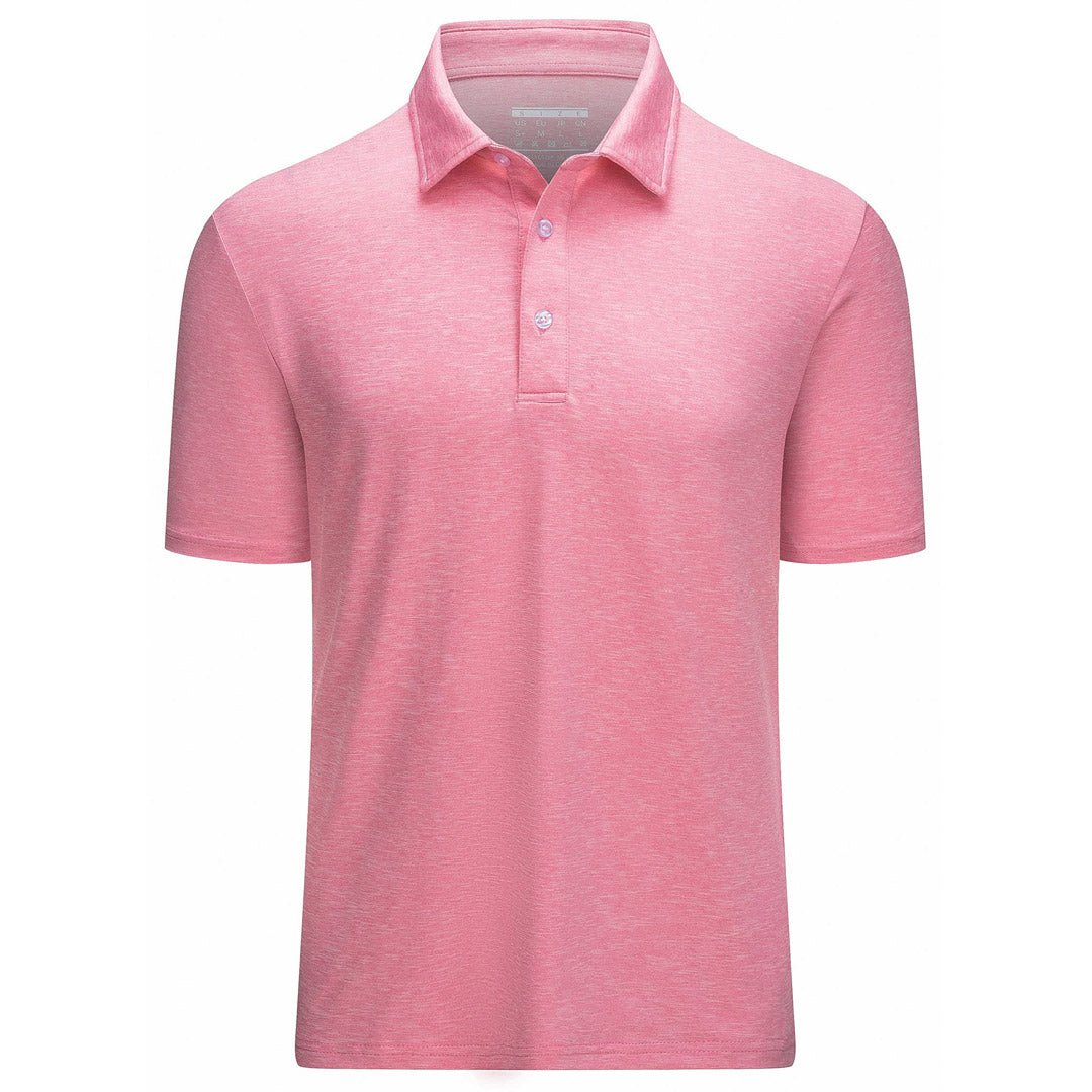 Men's golf polo shirt solid quick-dry lightweight stretch 3-button placket spread collar active fit