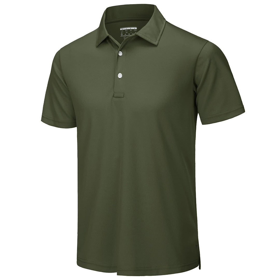 Men's dry fit golf polo shirt lightweight breathable moisture-wicking performance top for athletes