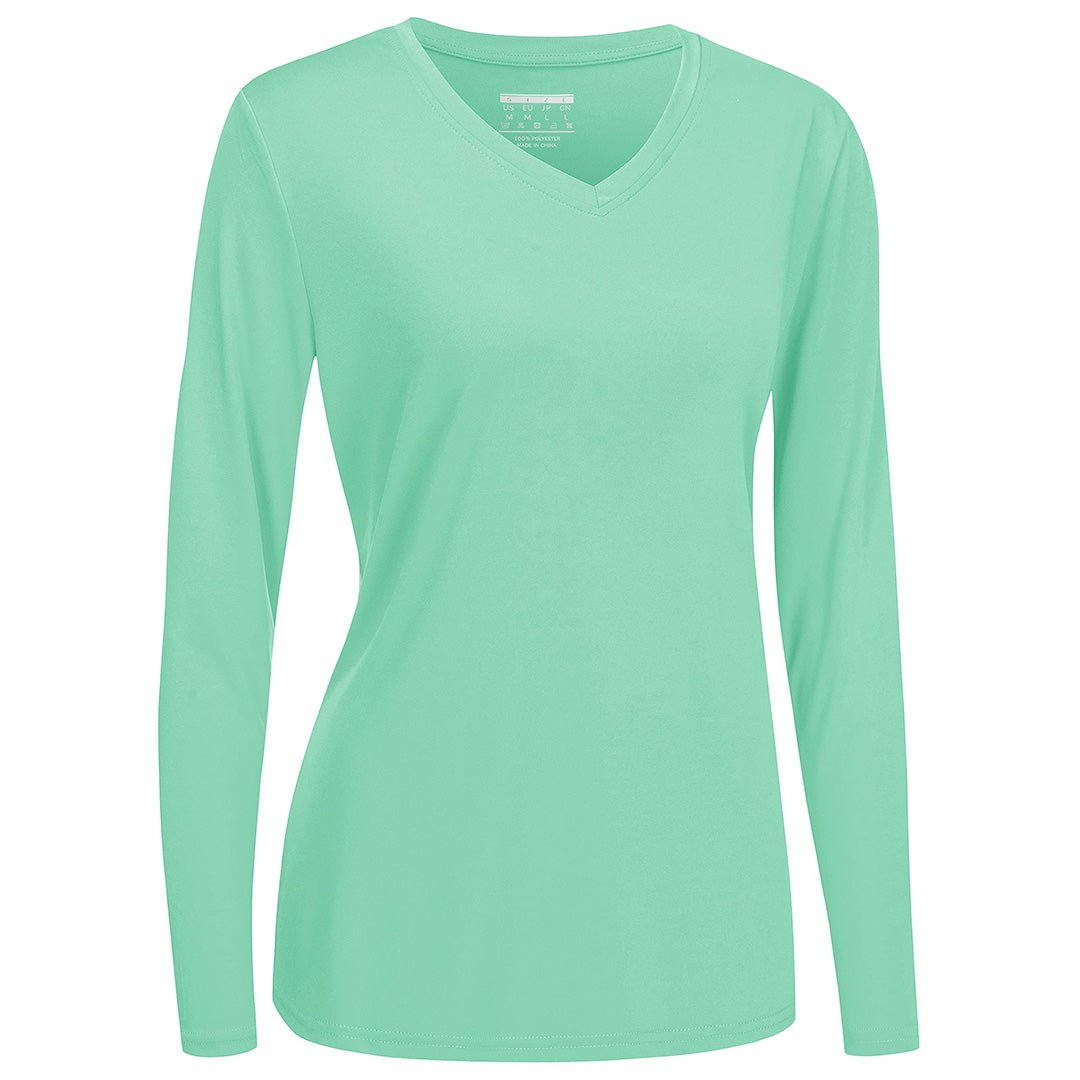 Women's lightweight UPF 50+ quick-dry hiking shirt, breathable polyester tee for active outdoors