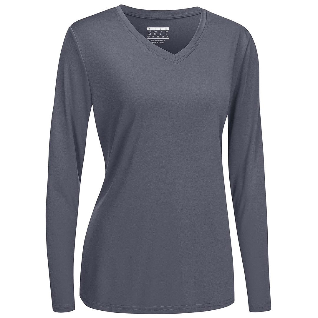 Women's lightweight UPF 50+ quick-dry hiking shirt, breathable polyester tee for active outdoors