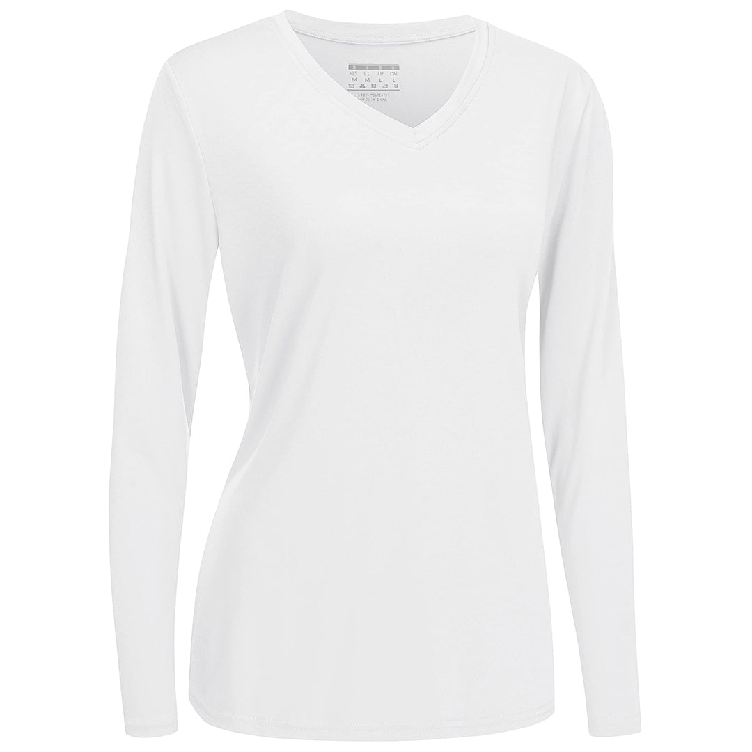 Women's lightweight UPF 50+ quick-dry hiking shirt, breathable polyester tee for active outdoors