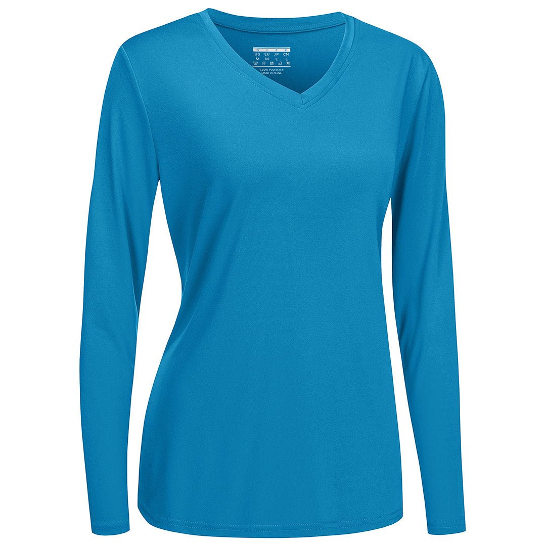 Women's lightweight UPF 50+ quick-dry hiking shirt, breathable polyester tee for active outdoors