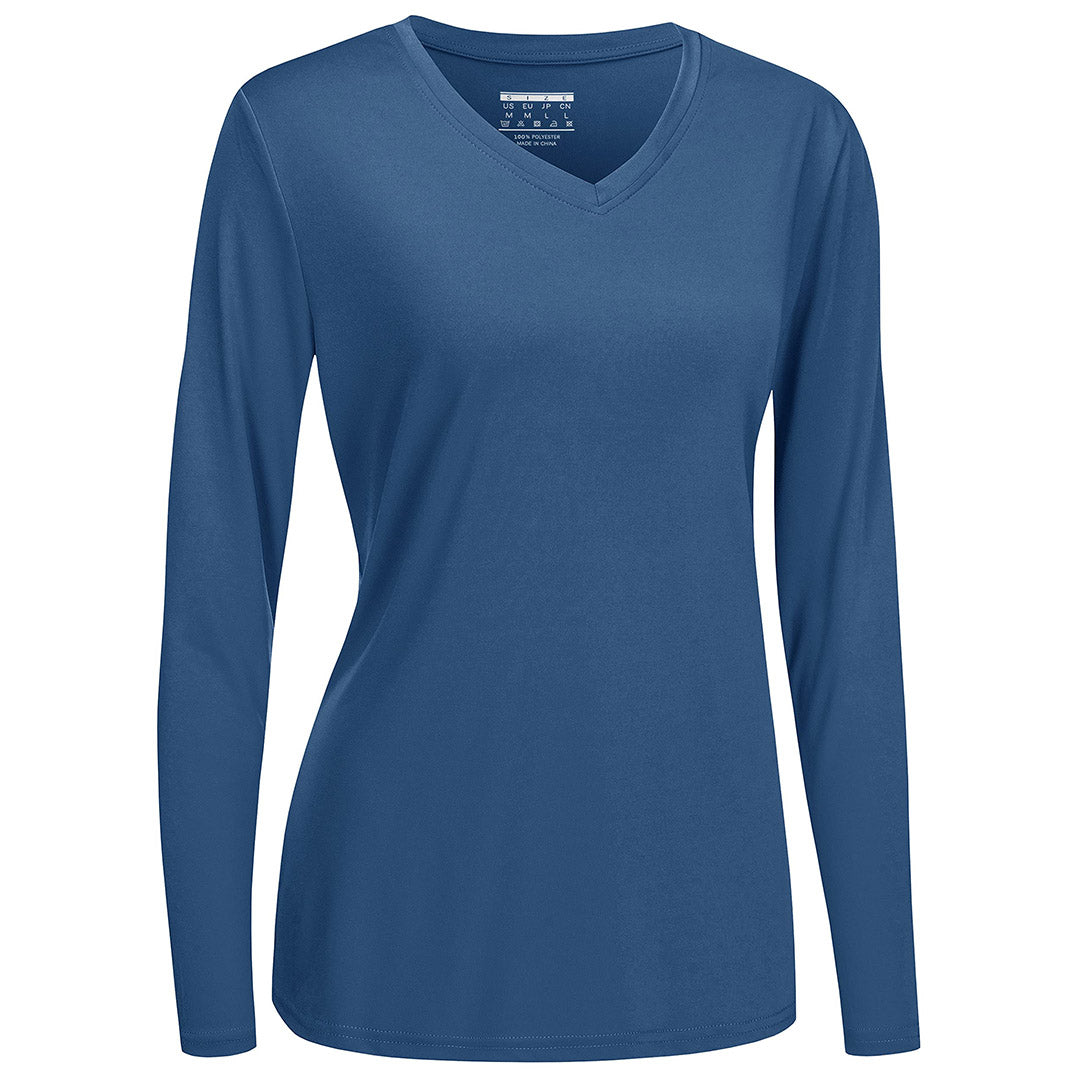 Women's lightweight UPF 50+ quick-dry hiking shirt, breathable polyester tee for active outdoors