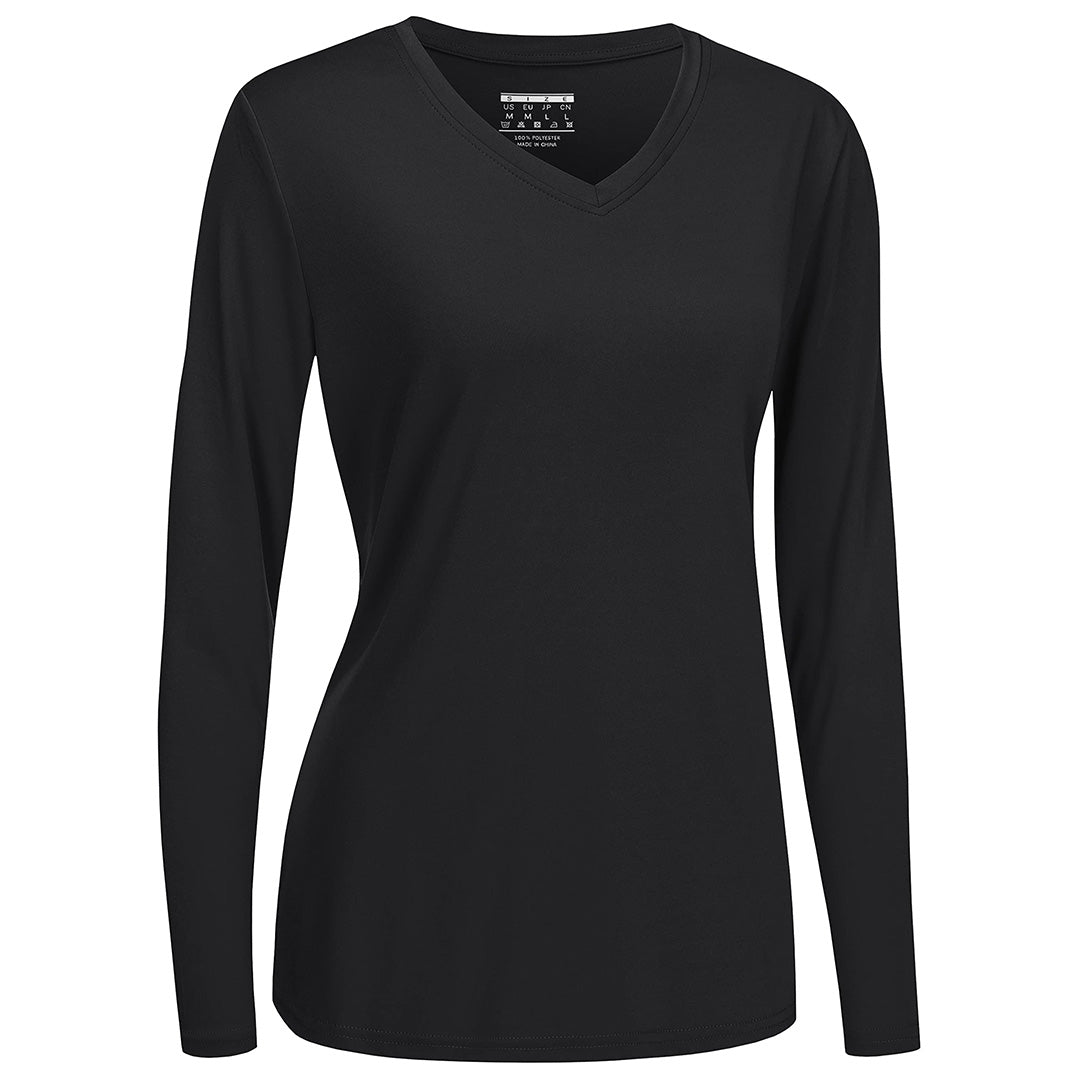 Women's lightweight UPF 50+ quick-dry hiking shirt, breathable polyester tee for active outdoors
