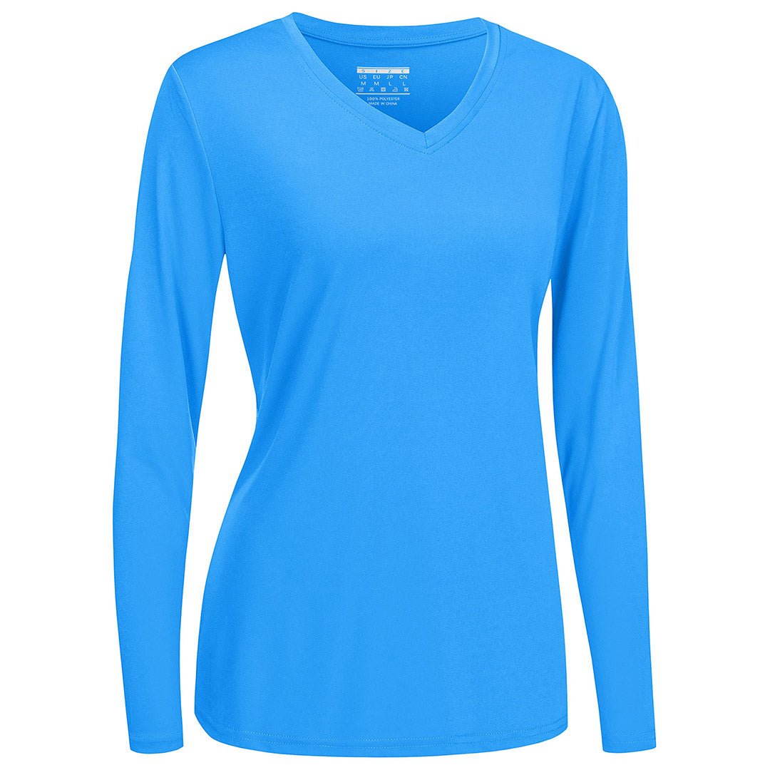 Women's lightweight UPF 50+ quick-dry hiking shirt, breathable polyester tee for active outdoors