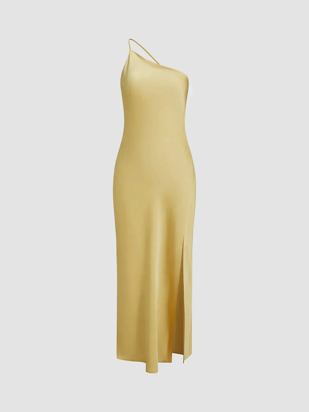 Black elegant long dress open back formal gown with leg slit refined silhouette