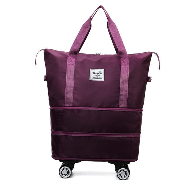 VoyagerFold foldable travel bag spacious interior lockable zipper compact versatile weekender duffel