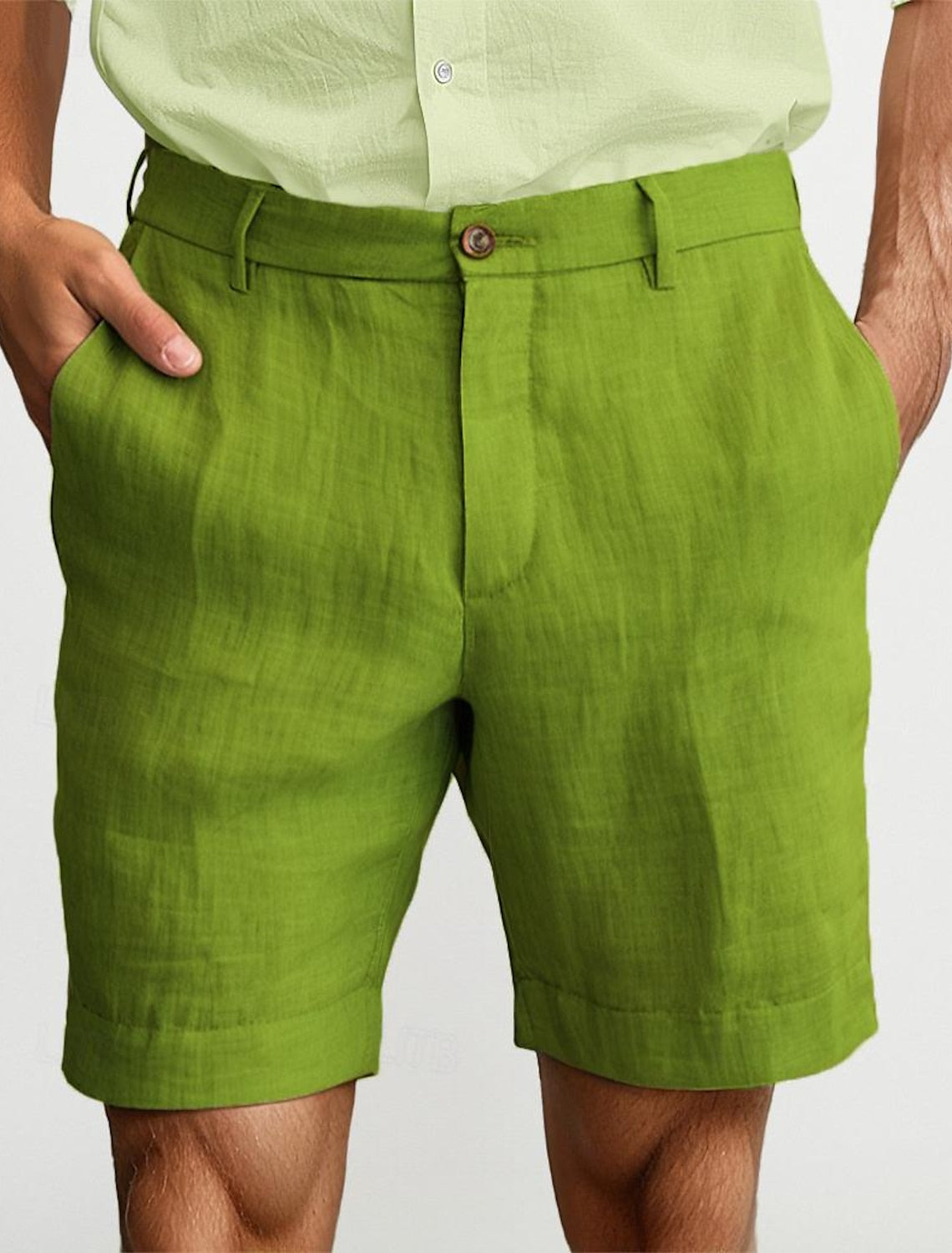 Men's light linen shorts breathable modern cut versatile beach-to-city summer style
